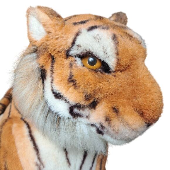 VINTAGE BEST MADE TOYS LIMITED TIGER MAMA CUB REALISTIC PLUSH 45" STUFFED ANIMAL - Picture 6 of 16